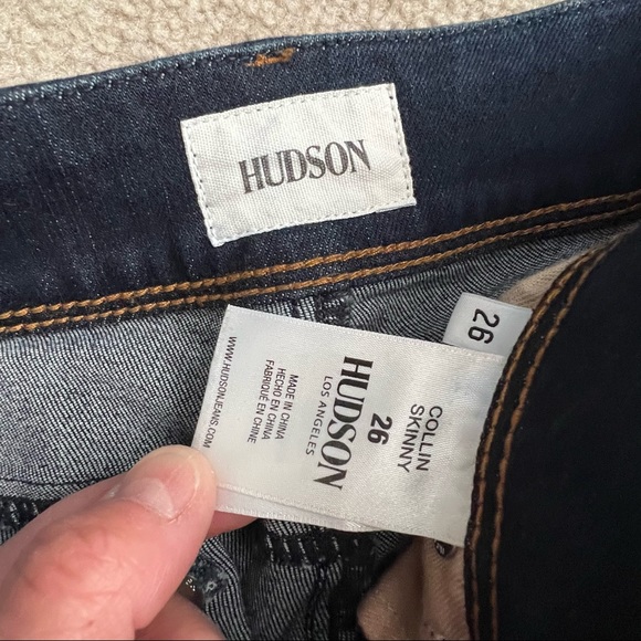 Hudson Women’s Collin Low Rise Skinny Flap Pocket Jeans in Dark Wash OKMD - Picture 6 of 9